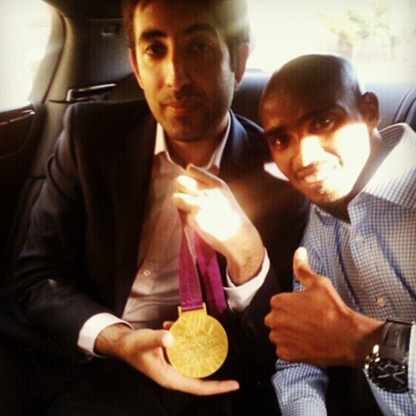Kaiser Khan with Sir Mo Farah